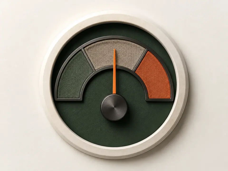 Meter met drie mogelijke uitkomsten zonder vooraf gekozen resultaat